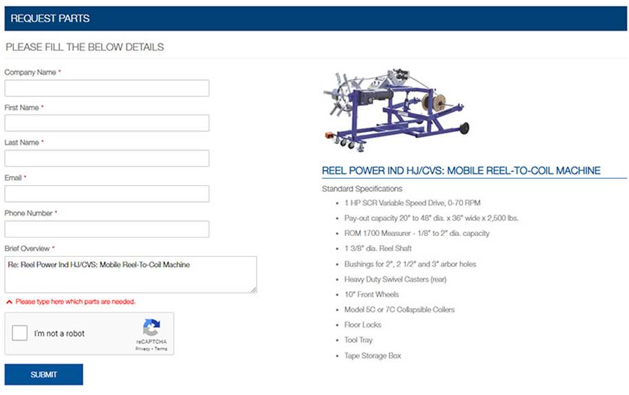 Request Parts (if Buy Parts is not available)